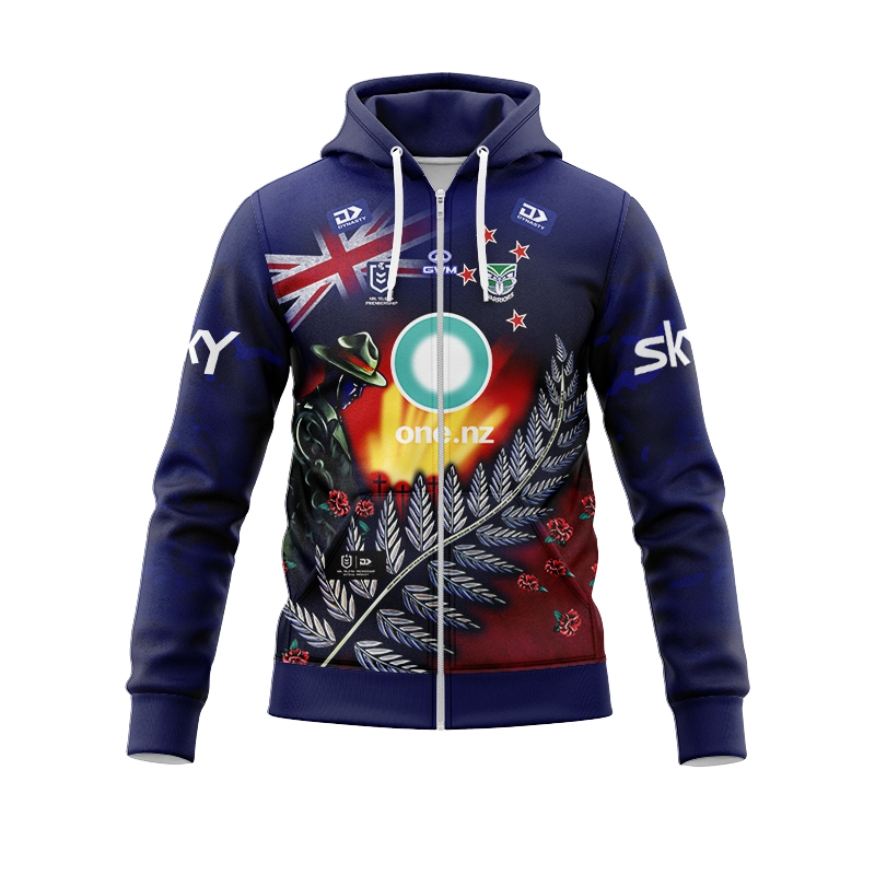 NRL New Zealand Warriors 2024 ANZAC Zipper Hoodie