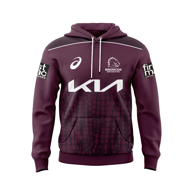 NRL Brisbane Broncos 2025 Maroon Training Hoodie