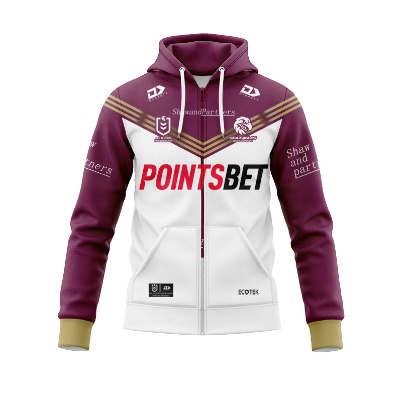 NRL Manly Warringah Sea Eagles 2024 ANZAC Zipper Hoodie