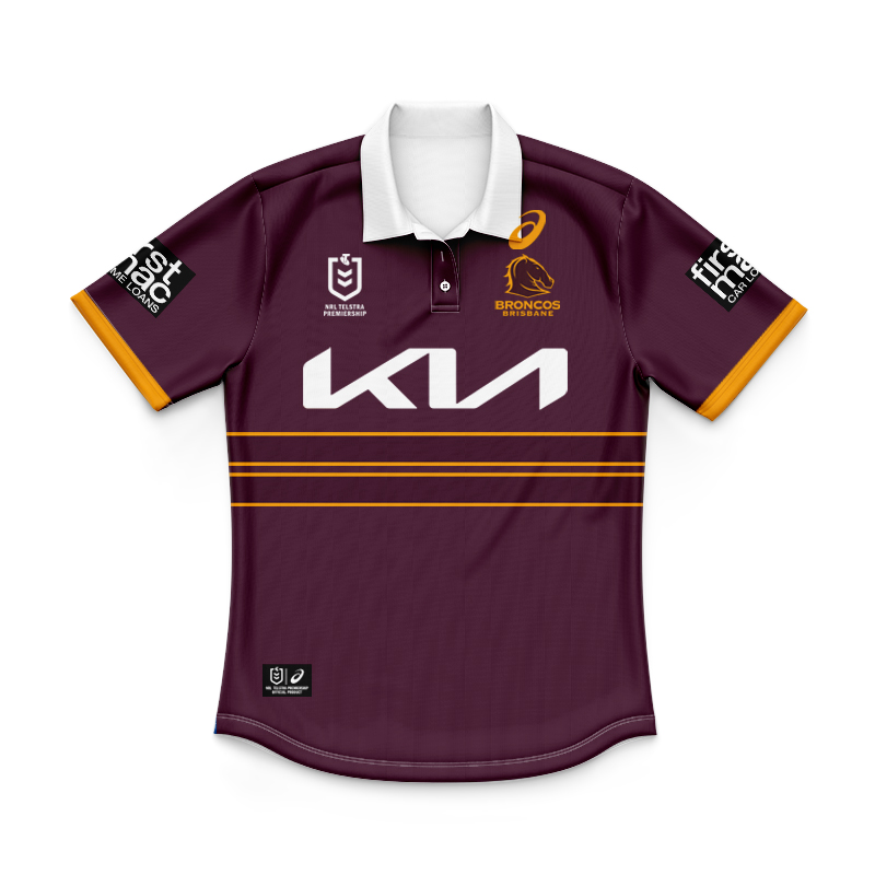 Kid's NRL Brisbane Broncos 2025 Home Polo Shirt