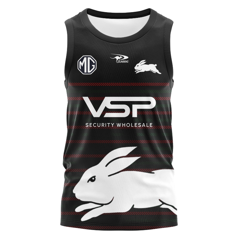 NRL South Sydney Rabbitohs 2024 P-Black Training Singlet