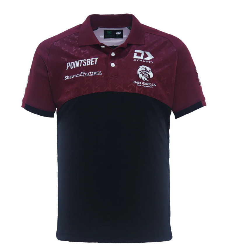 NRL Manly Warringah Sea Eagles 2024 Players Red Black Polo Shirt