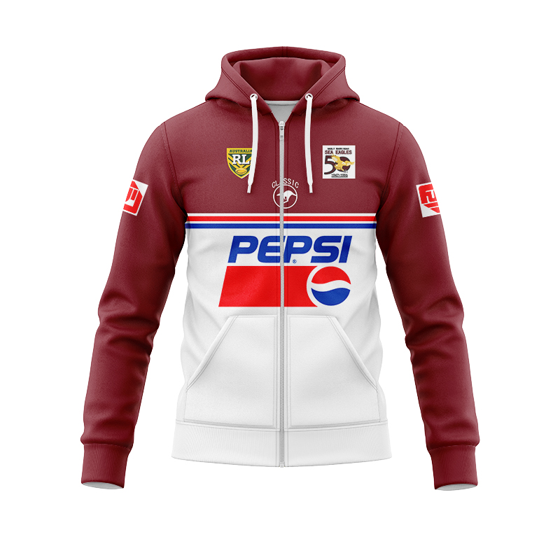 NRL Manly Warringah Sea Eagles 1996 Retro Zipper Hoodie