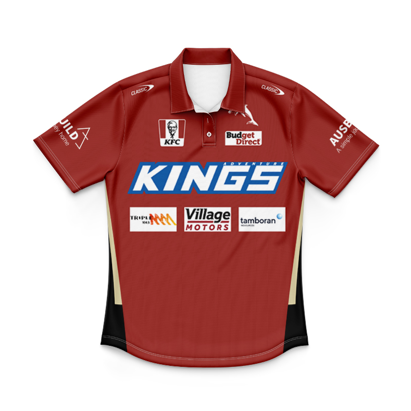 Kid's NRL Dolphins 2024 Red Training Polo Shirt