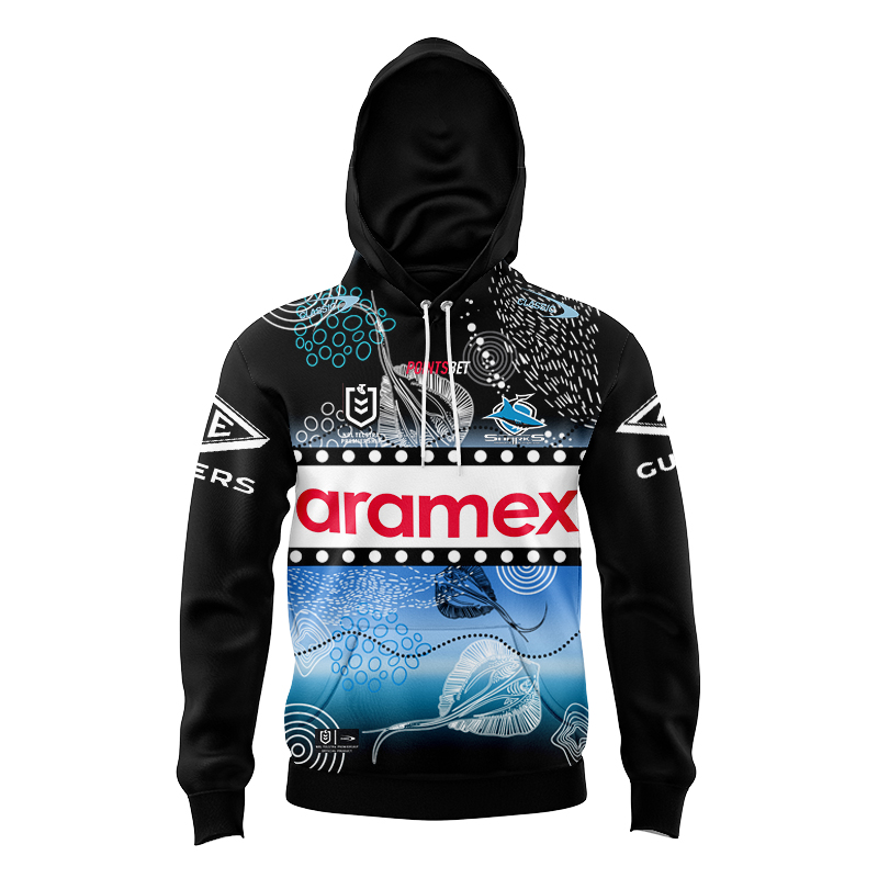 Kid's NRL Cronulla-Sutherland Sharks 2024 Indigenous Hoodie