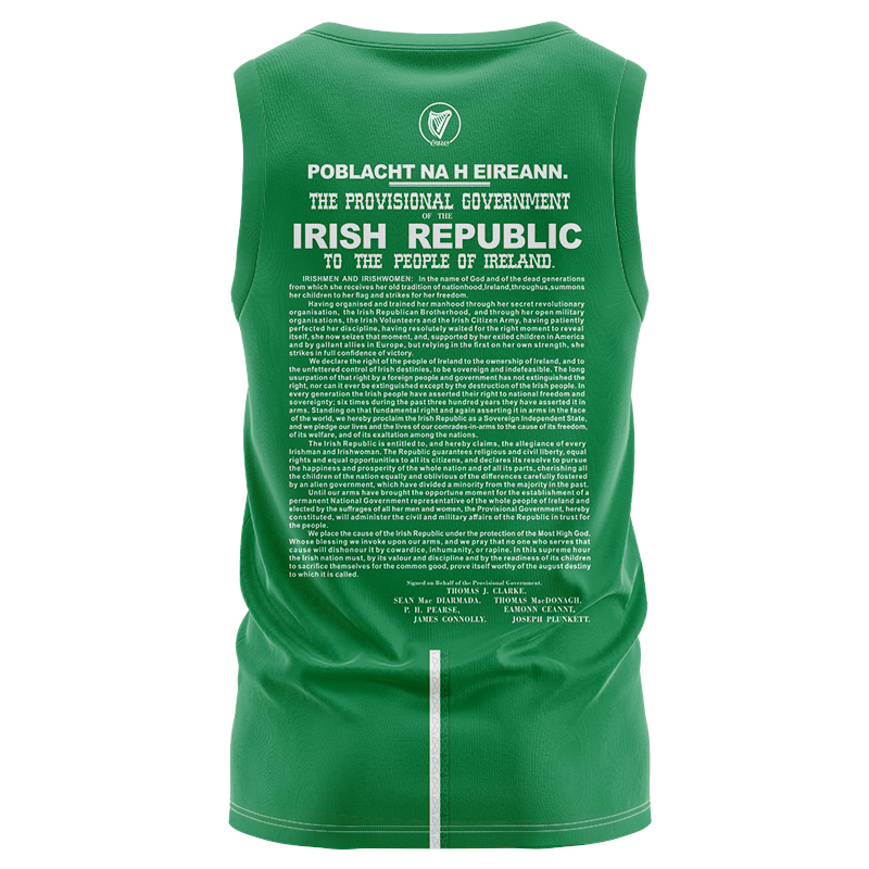 Men's Ireland 1916 Commemoration GAA Green Sleeveless Jersey