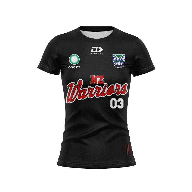 Women's NRL New Zealand Warriors 2024 Black Warm Up Jersey