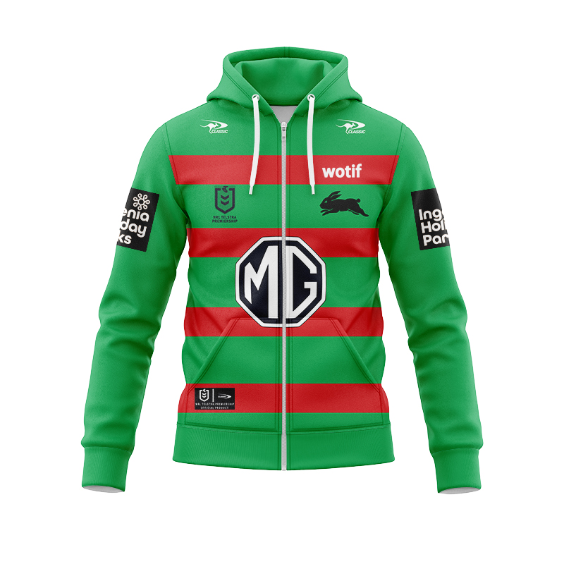 NRL South Sydney Rabbitohs 2024 Home Zipper Hoodie