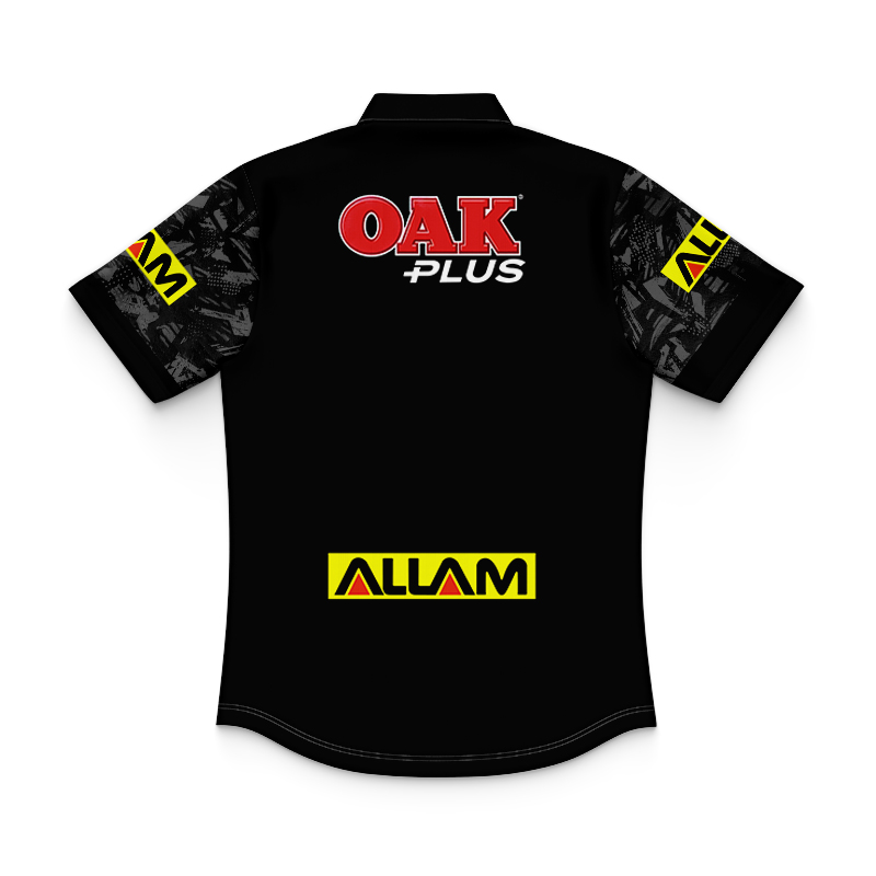 Kid's NRL Penrith Panthers 2024 Black Training Polo Shirt