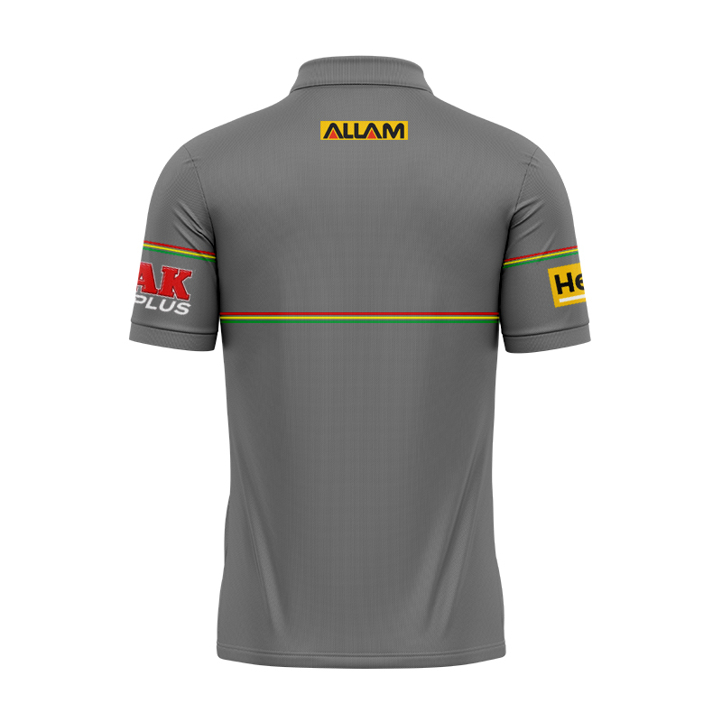 NRL Penrith Panthers 2025 Grey Media Polo Shirt