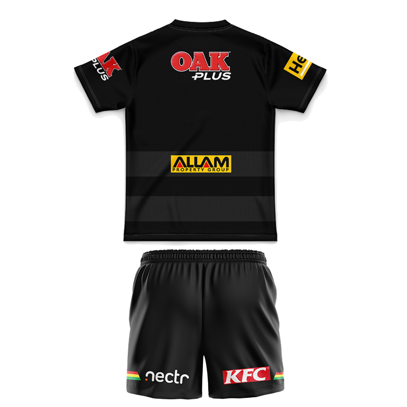 Kid's NRL Penrith Panthers 2025 Black Training Jersey+Shorts