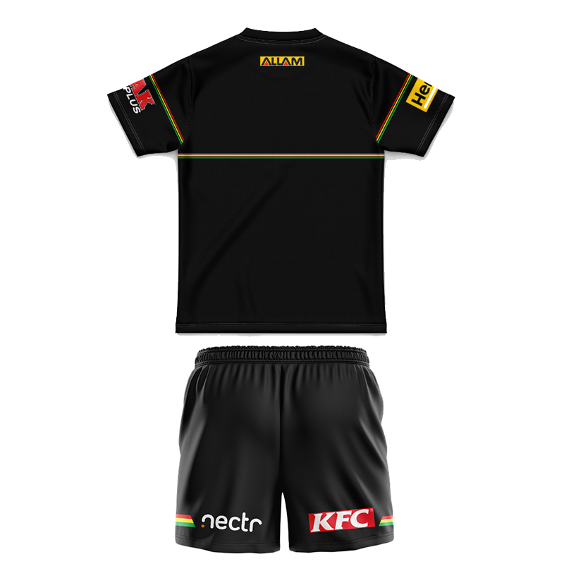 Kid's NRL Penrith Panthers 2025 Black Media Jersey+Shorts