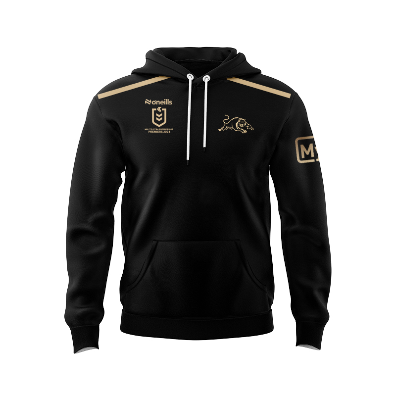 NRL Penrith Panthers 2025 Black Retro Sport Hoodie