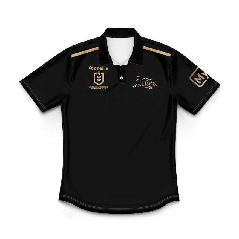 Kid's NRL Penrith Panthers 2025 Black Retro Polo Jersey