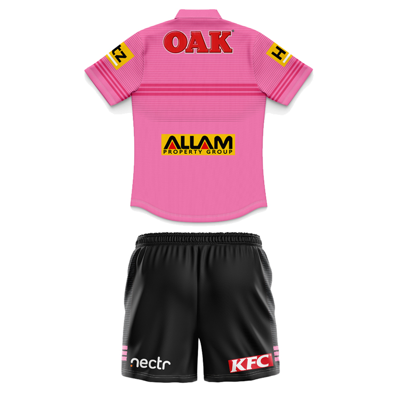 Kid's NRL Penrith Panthers 2025 Away Polo Jersey+Shorts