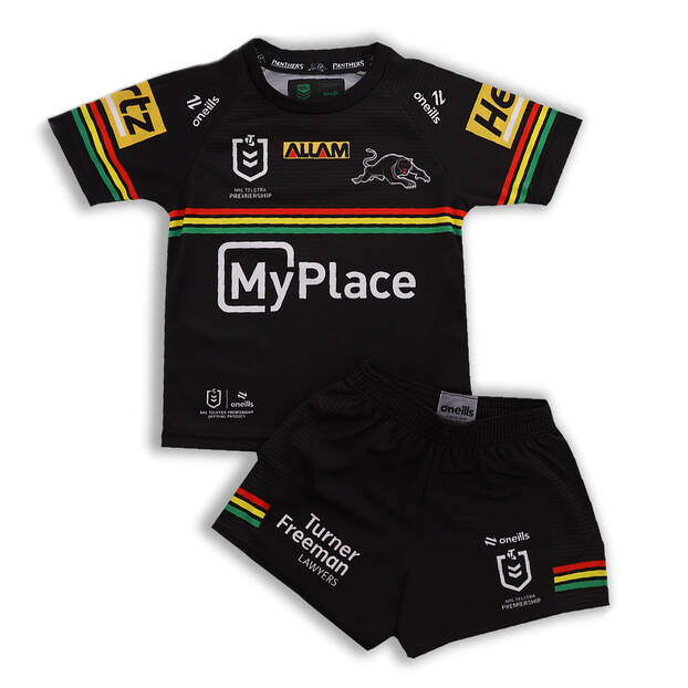 Kid's NRL Penrith Panthers 2025 Home Jersey+Shorts