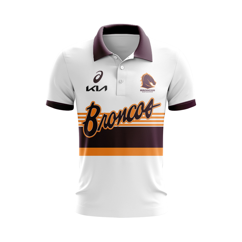 NRL Brisbane Broncos 2025 Mens Run Out Polo Shirt