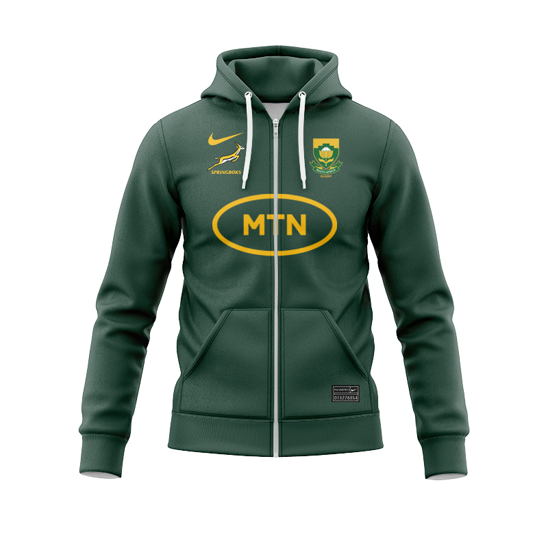 South Africa Springboks 2025 Home Zipper Hoodie