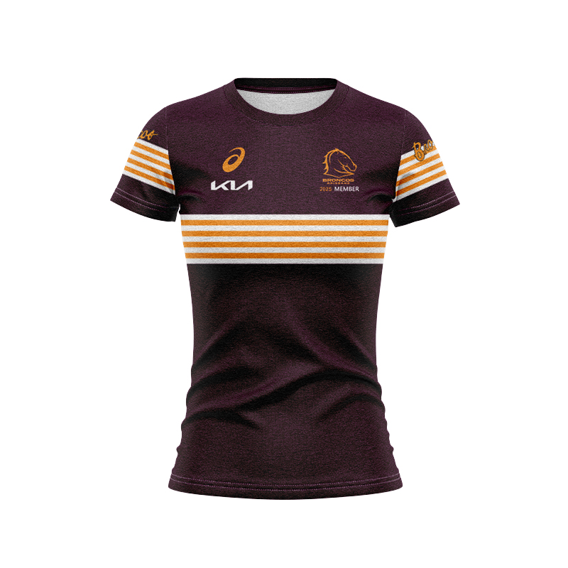 Women's NRL Brisbane Broncos 2025 Mulberry Media Jersey