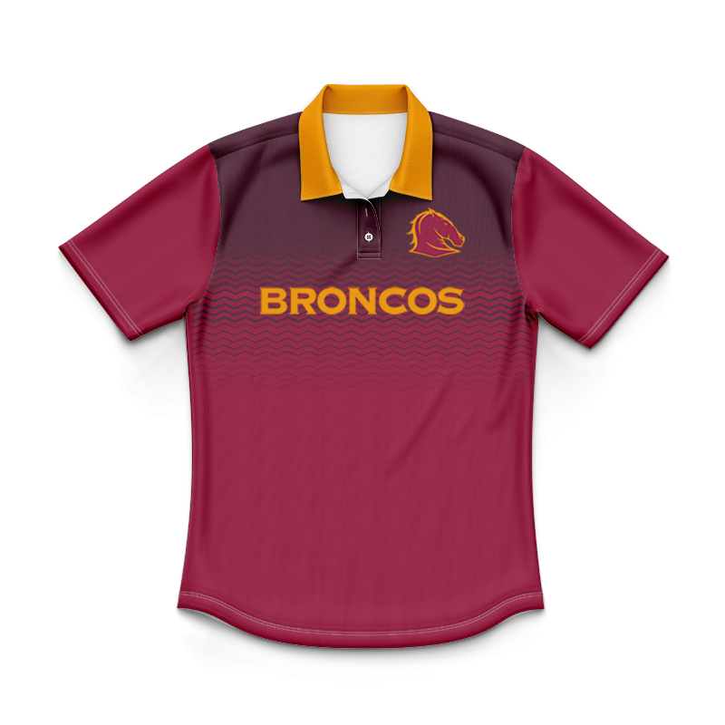 Kid's NRL Brisbane Broncos 2025 Tech Polo Shirt