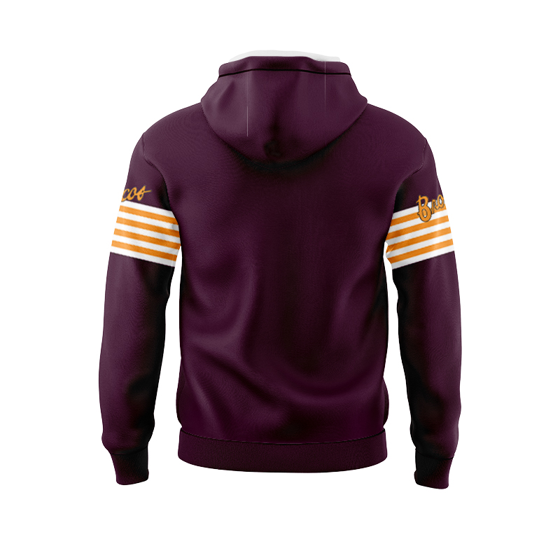 NRL Brisbane Broncos 2025 Mulberry Media Sport Hoodie