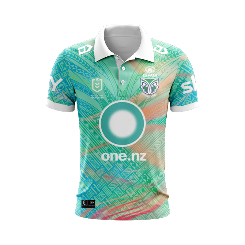 NRL New Zealand Warriors 2025 Dynasty Pasifika Polo Shirt