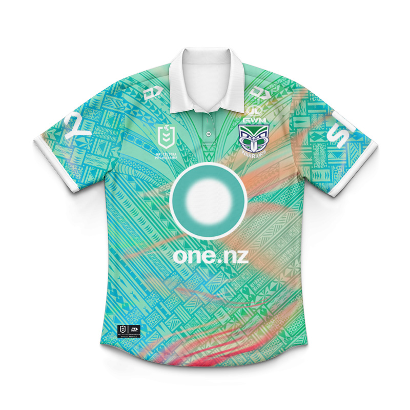 Kid's NRL New Zealand Warriors 2025 Dynasty Pasifika Polo Jersey