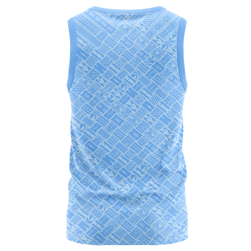 NRL New Zealand Warriors 2025 Dynasty Pasifika Blue Singlet