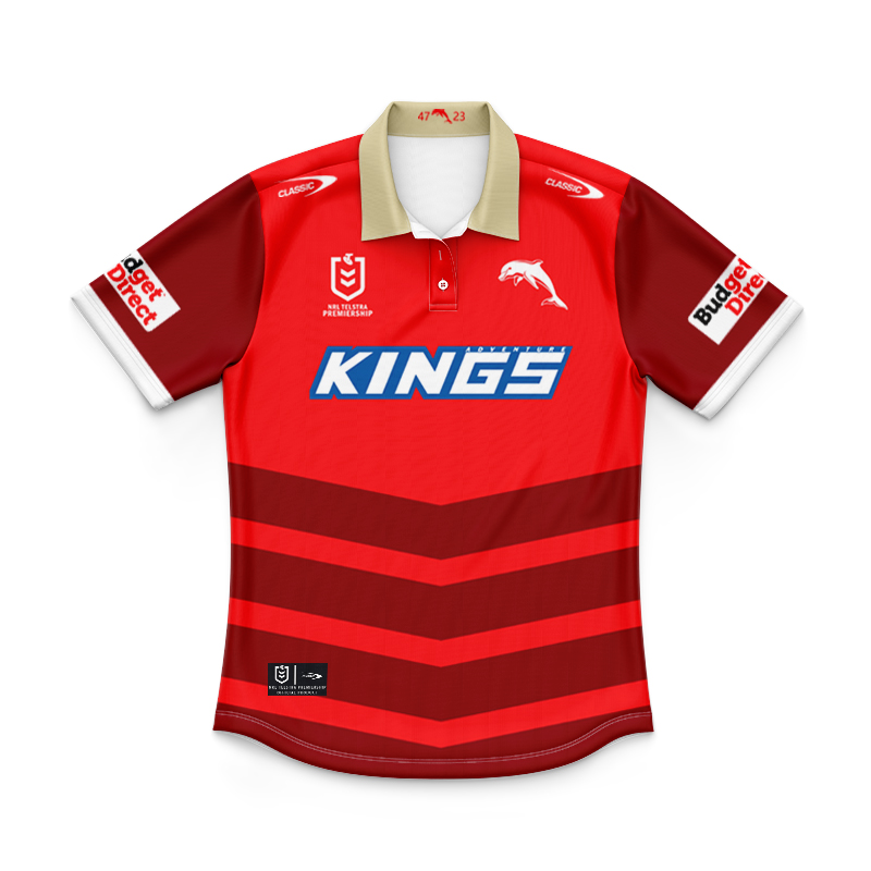 Kid's NRL Dolphins 2025 Home Polo Jersey