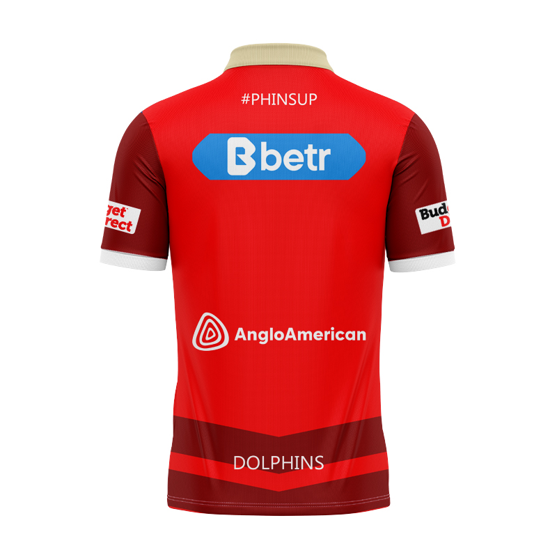 NRL Dolphins 2025 Red Training Polo Shirt