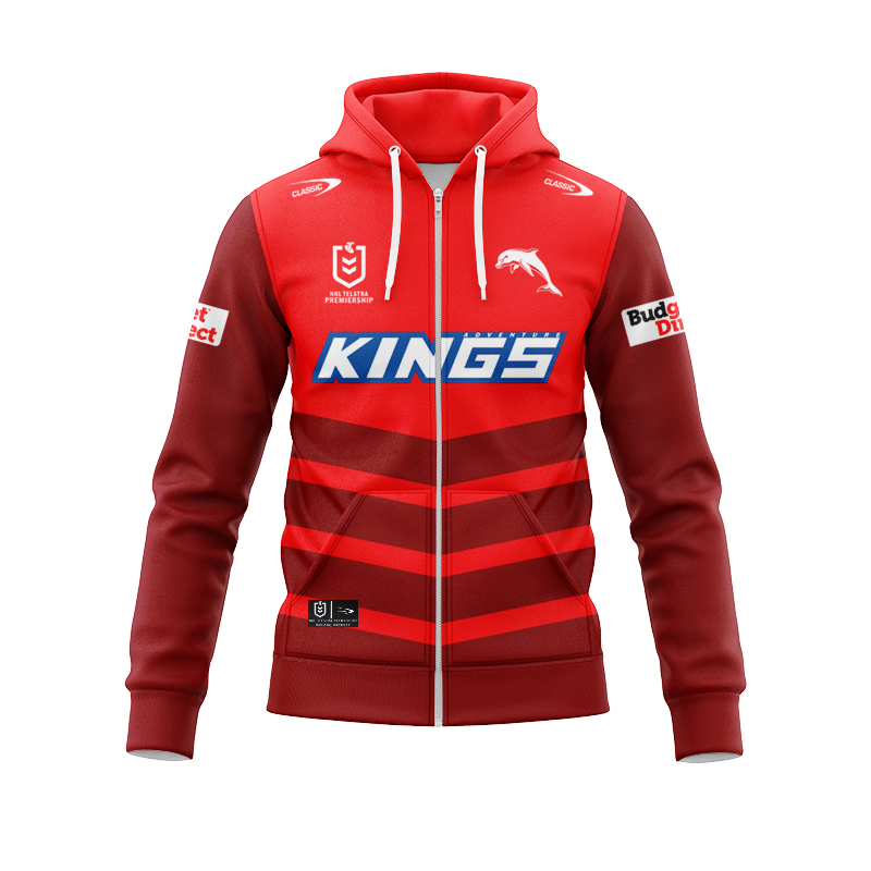 NRL Dolphins 2025 Home Zipper Hoodie
