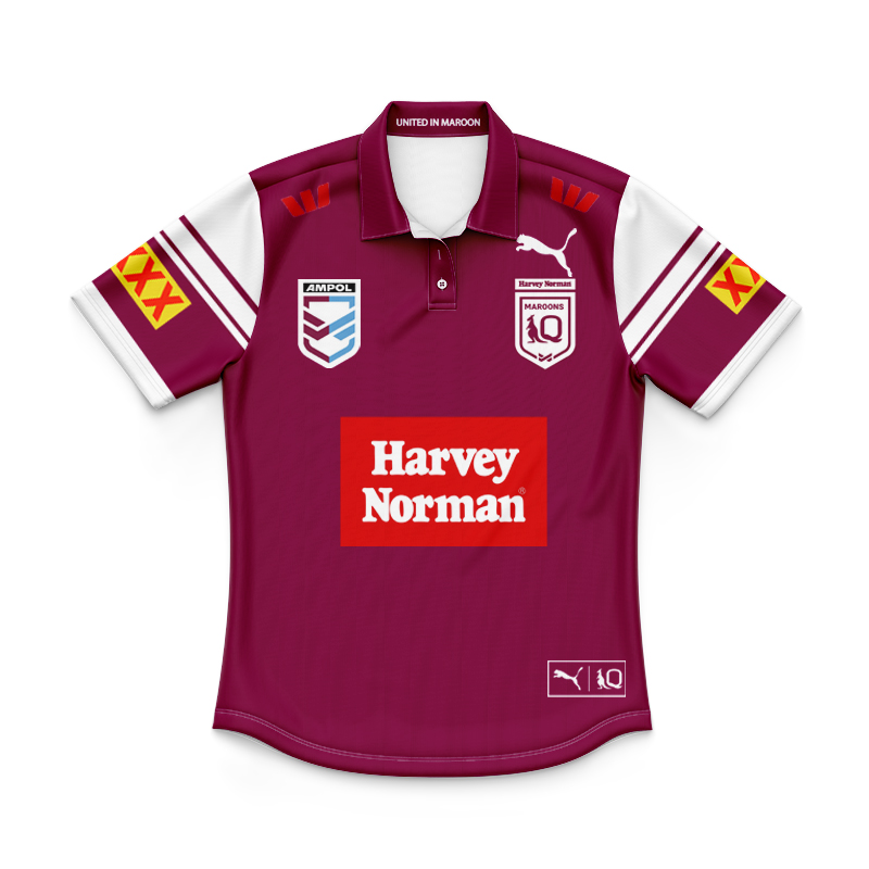 Kid's NRL QLD Maroons 2025 WSOO Polo Shirt