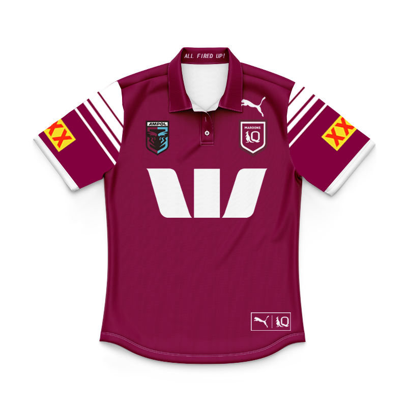 Kid's NRL QLD Maroons 2025 Home Polo Shirt