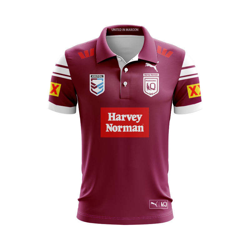 NRL QLD Maroons 2025 Away Training Polo Shirt