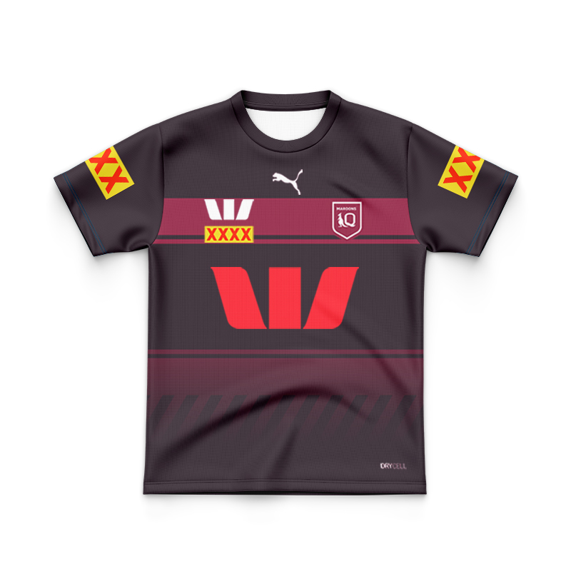 Kid's NRL QLD Maroons 2025 Away Training Jersey