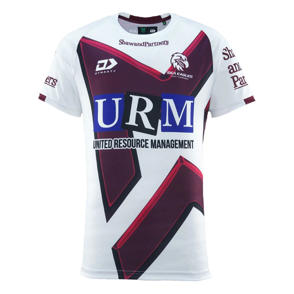 NRL Manly Warringah Sea Eagles 2025 MW Mens Warm Up Tee White