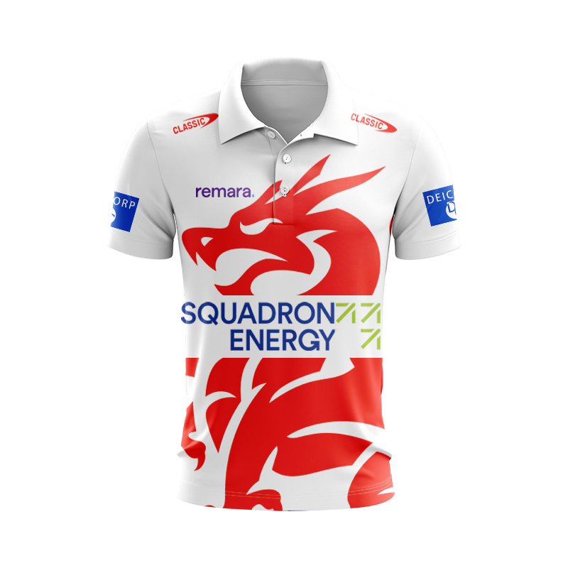 NRL St George Illawarra Dragons 2025 Warm UP Polo Shirt