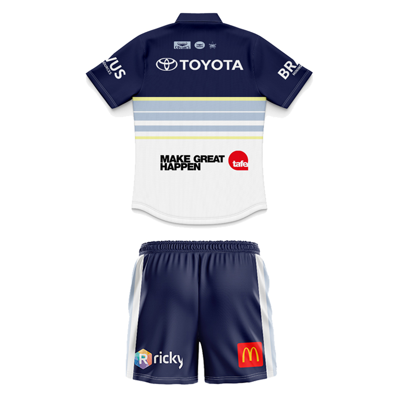 Kid's NRL North Queensland Cowboys 2025 Home Polo Jersey+Shorts