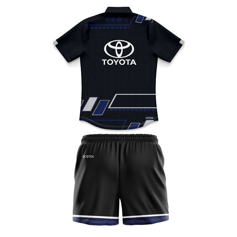 Kid's NRL North Queensland Cowboys 2025 Black Training Polo Jersey+Shorts