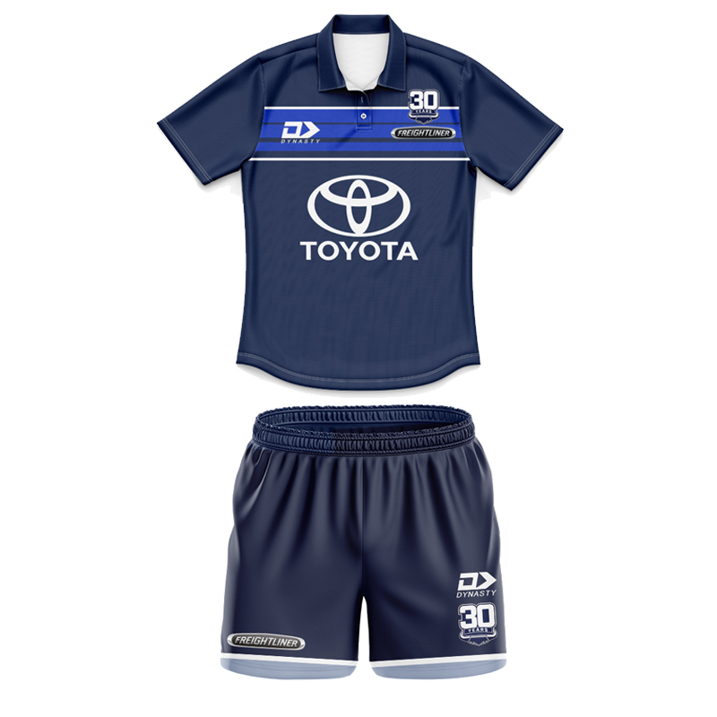 Kid's NRL North Queensland Cowboys 2025 Coaches Polo Jersey+Shorts