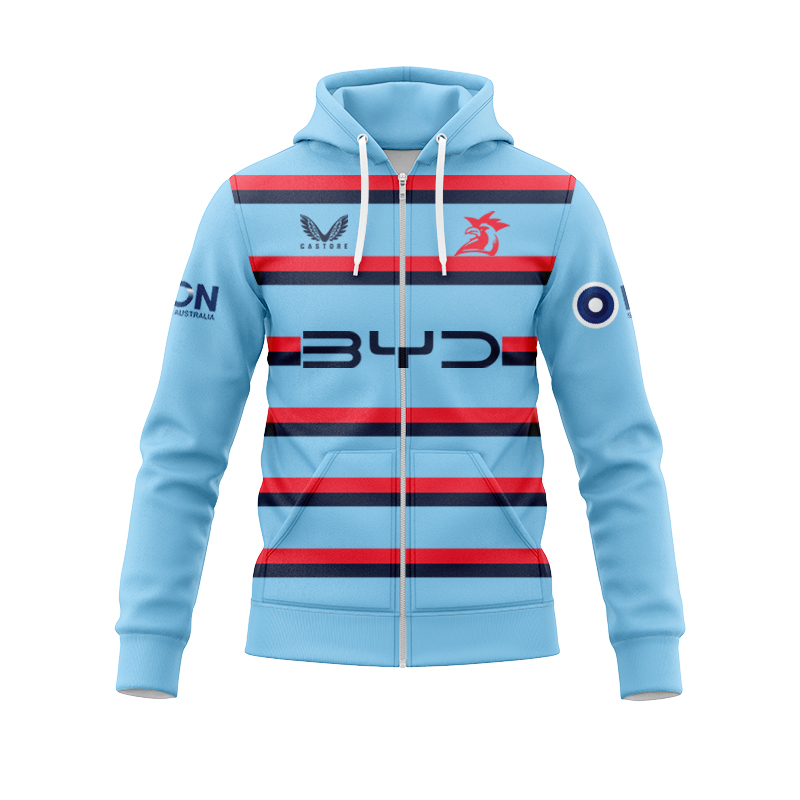 NRL Sydney Roosters 2025 Castore Blue Training Zipper Hoodie