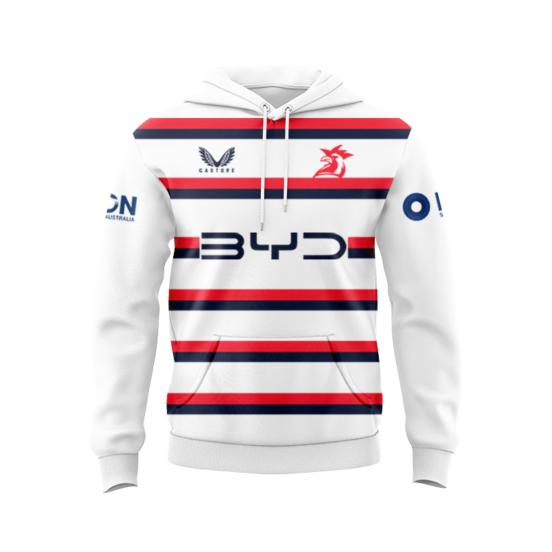 NRL Sydney Roosters 2025 Castore White Training Sport Hoodie