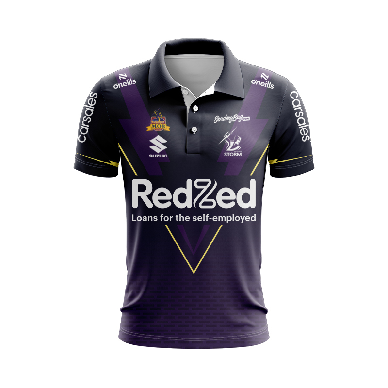 NRL Melbourne Storm 2025 Warm Up Polo Shirt