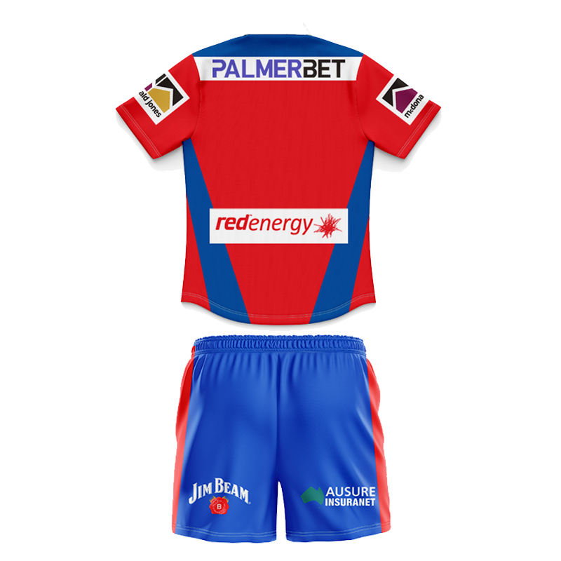 Kid's NRL Newcastle Knights 2025 Home Polo Jersey+Shorts