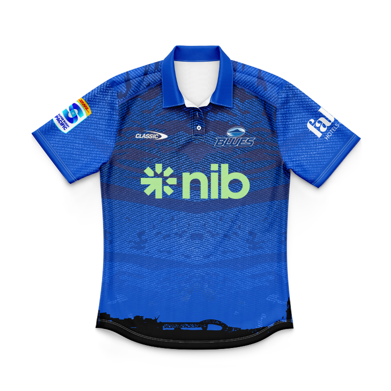 Kid's Auckland Blues Super Rugby 2025 Home Polo Jersey