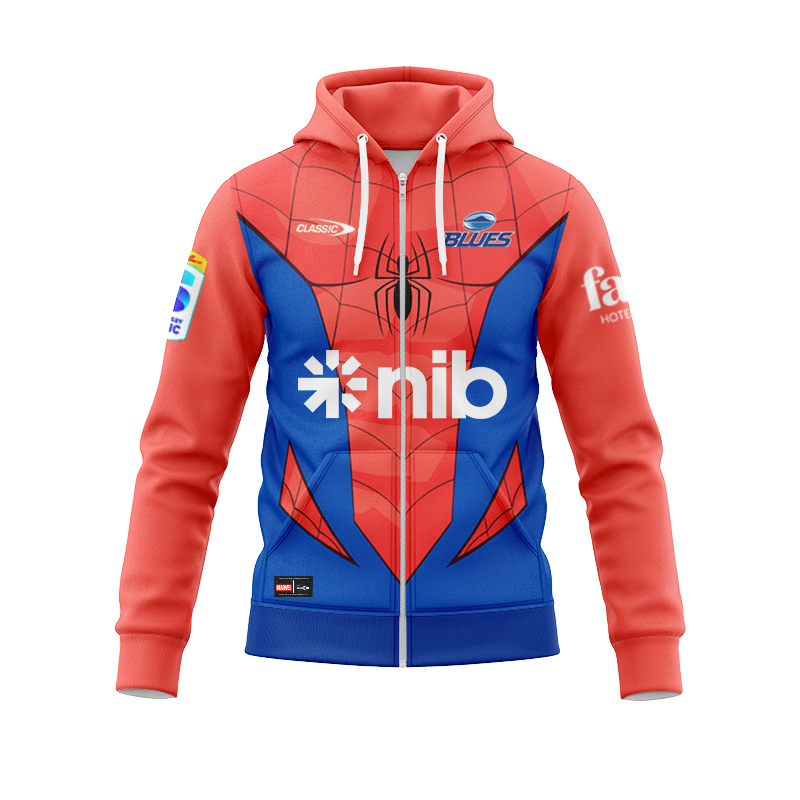 Auckland Blues Super Rugby 2025 Marvel Zipper Hoodie