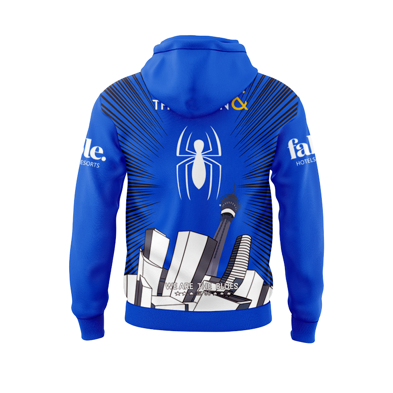 Auckland Blues Super Rugby 2025 Marvel Warm Up Sport Hoodie