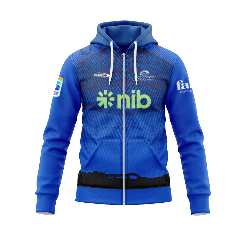 Auckland Blues Super Rugby 2025 Home Zipper Hoodie