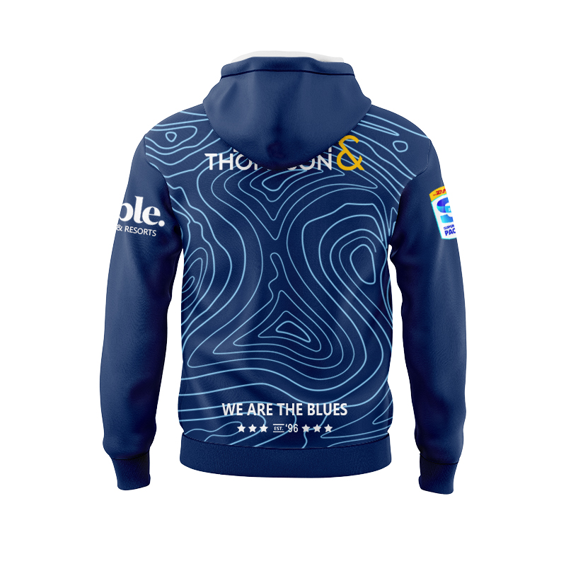 Auckland Blues Super Rugby 2025 Blue Training Sport Hoodie