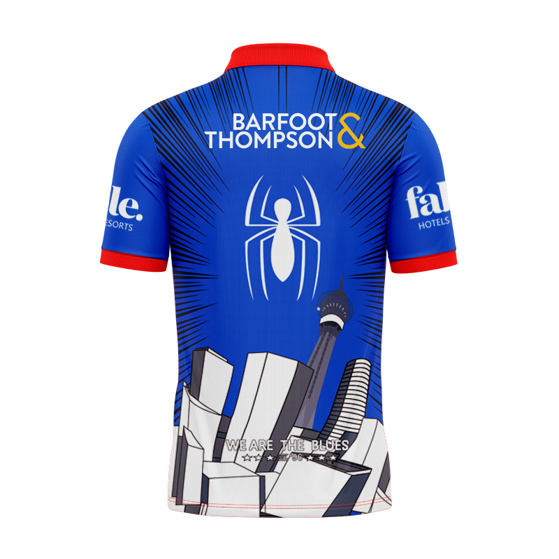 Auckland Blues Super Rugby 2025 Marvel Warm Up Polo Shirt